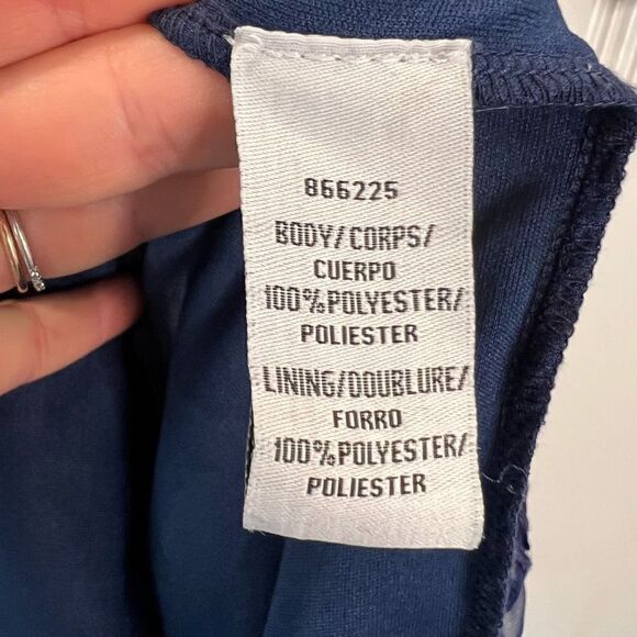 JS COLLECTIONS Women's Navy Blue Embroidered 3/4 Sleeves Dress Women’s Size 4 - Picture 12 of 14